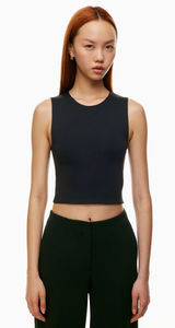 Babaton Black Cropped Tank Top Photo 0