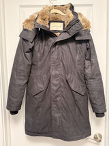 Babaton Oskar Parka Black Goose Down Waterproof Winter Coat Faux Fur Hood XS Photo 0