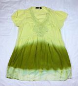 Westbound Womens Yellow Green Ombre Crochet Lace V-Neck Tunic Top Medium Photo 0