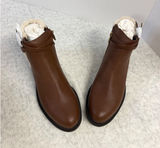 Kenneth Cole Reaction Wind Lug Buckle Cozy Brown Faux Shearling Boots 8.5 NIB Photo 0