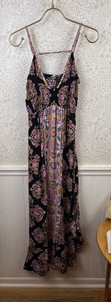 Free People Intimately Black and Pink That Moment Slip Maxi Dress - Size - Small Photo 0