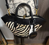 Steve Madden Black Multi Zebra Print Shopper Handbag NEW Photo 0