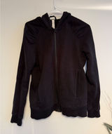 Lululemon Scuba Hoodie Full Zip Black Cotton Fleece Sweatshirt Womens 6 Photo 0