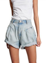 One Teaspoon Streetwalker Denim Shorts Size‎ 23 High Waist Baggy NWT Photo 0