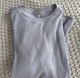 Uniqlo oversized Ribbed Long Sleeve waffle knit lavender shirt Photo 0