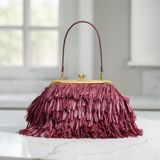 Coach Kisslock Frame Bag 27 Brass Dark Fuchsia CEN92 Leather Handbag Purse NWT Photo 0