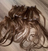 Wire Hair Extensions Real Human Hair 16 inch 125g Light Ash Brown Remy Real Hair Photo 0