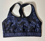 Under Armour Women Size M Crossback Mid Sports Bra Compression Blue Camo NO PADS Photo 0