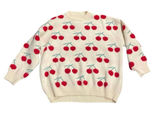 Cider Crewneck Pullover Cherry Chunky Knit Sweater Whimsical Cottagecore Cozy Photo 0