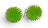 Neon Green Pom Pom Ball Dangle Earrings Spiky Novelty Statement Jewelry Photo 0