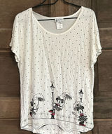 Disney Parks Women's Medium Minnie Mouse Dancing In The Polka Dots T-Shirt Photo 0