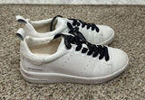 Vintage Havana Grant Silver Glitter White Leather Sneakers 6 Photo 0