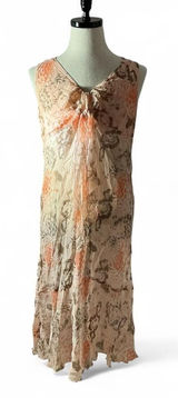 Holly Maternity Sheer Silk Floral Print‎ Peach Maxi Dress Maternity Cottagecore Photo 0