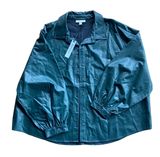 NWT Emerald Green Faux Leather Shacket Jacket 🔥 Photo 0