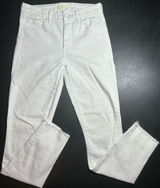 MOTHER Size 26 High Waisted Looker Dagger Ankle Fray Jeans Glass Slipper White Photo 0
