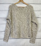 ABERCROMBIE & FITCH Zebra‎ Print Sweater Women Size Small Animal Scoop Neck Photo 0