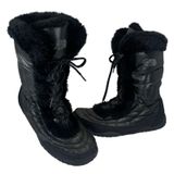 The North Face Nuptse Purna II Winter Boots Black Goose Down Faux Fur Womens 9.5 Photo 0