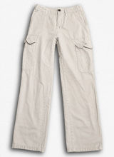 Zara Women Cream Beige Wide Leg Cargo‎ Pants Utility Streetwear Size 2 Photo 0