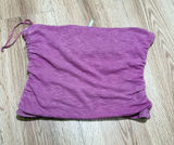 Free People Boulevard Ruched Tube Top Mauve Purple Strapless Cropped Size M Photo 0