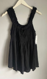 Out from Under Black Mini Babydoll Cottagecore Top Shirt S Dark Fairy Romantic Photo 0
