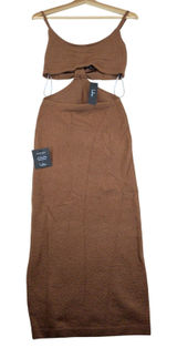 Lulus The Way I Feel Brown Knit Cut-Out Maxi Dress SW7883L Size Medium NWT Photo 0