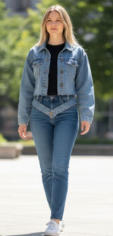 LNDN‎ Denim Landon Denim Cutout Waist Classic Denim Jacket NWT Size XXS Photo 0