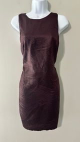 Ali Ro Women Dress Size 6 Plum‎ Textured Sheath Sleeveless Knee Length Photo 0