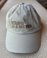NWOT Embroidered 'Strong As A Mother' Off White Baseball Cap Photo 0