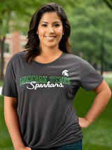 NWT Michigan State Spartans Women's Large Gray T-Shirt Sports College‎ Crew Neck Photo 0