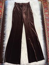 Halara Brown Velvet High Waisted Flare Pants NWOT XL Photo 0