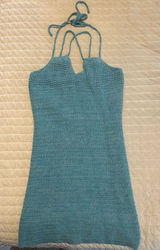 Olive + Oak blue crochet halter neck dress Photo 0