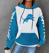 Detroit lions Women's Blue and White waffle Hoodie Size Small! Photo 0