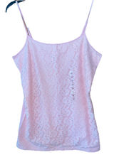 Y2K Ann Taylor LOFT Cami Tank Top M Floral Mesh Lace Pink Fairy Grunge Camisole Photo 0
