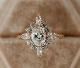 Gorgeous Vintage Cluster Ring, Oval, Marquise & Round Cut New size 9 women’s Photo 0