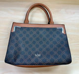 Nine West Black & Brown Signature Top-Handle Satchel Photo 0