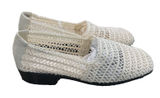 Vintage 90s Karen Scott Woven Mesh Ballet Flats Cream Stretch Loafers 7.5W NIB Photo 0