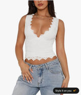Amazon Double Lined Lace Cropped Tank Top Photo 0