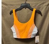 NWT Wilo The Label by Anthropologie Ribbed Sports Bra Size Small Orange White Photo 0