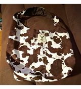 "Yellowstone" TV Show Faux Leather Cow Print Brown & White Hobo ToteBag New Photo 0