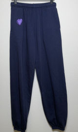 Roller‎ Rabbit Women Sweatpants Navy Blue Heart Graphic Joggers Loungewear Pants Photo 0