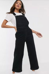 Levi’s Premium Ribcage Wide Leg Cropped Overalls Washed Black Size 25 Photo 0