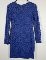 Social‎ Stories Women's Royal Blue Long Sleeve Lace Mini Dress Formal Size Small Photo 0
