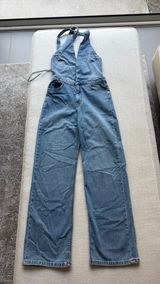 ZARA Denim Jumpsuit Long halter top Photo 0
