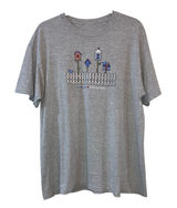 Vintage‎ Birdhouse Fence Home Sweet Home Gray Graphic T-Shirt Cottagecore Large Photo 0