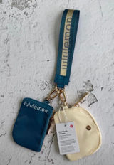 Lululemon Dual Pouch Wristlet Blue/Beige Photo 0