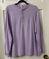 SKIMS Boyfriend Henley Top Small Lilac Purple Long Sleeve Oversized Photo 0