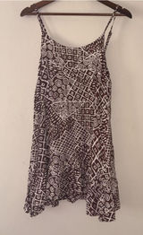 Urban Outfitters Brown and White Geometric Print Mini Dress Size Small Photo 0