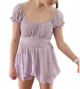 Altar’d state lavender smocked sleeve romper Photo 0