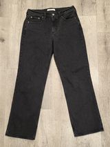 Abercrombie & Fitch The Baggy Low Rise Black Denim Jeans Size 26 2R Straight leg Photo 0