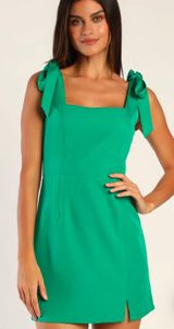 Lulus Green Tie Strap Mini Dress Photo 0